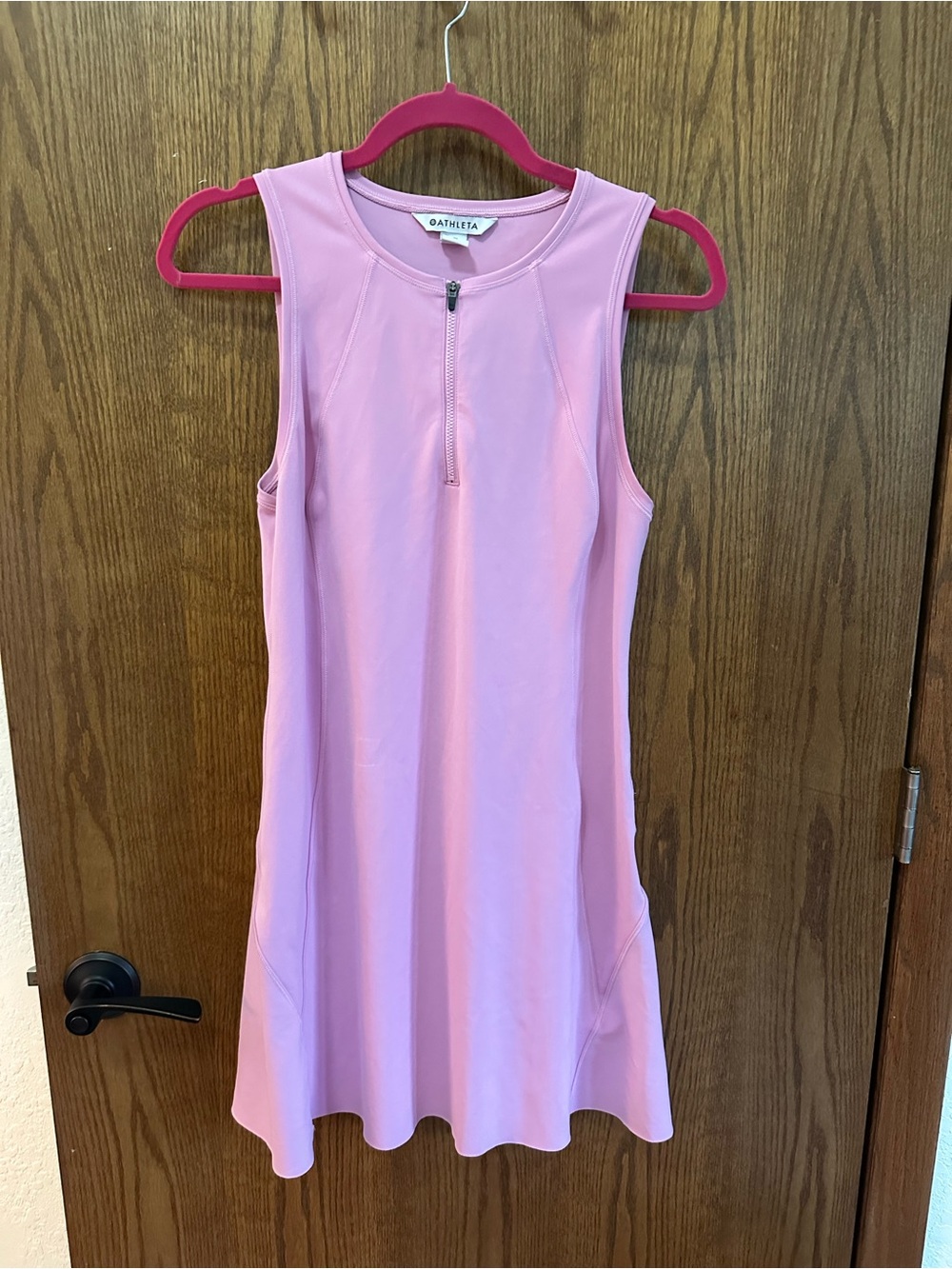 Athleta Sleeveless Pink Zip-Front Mini Dress